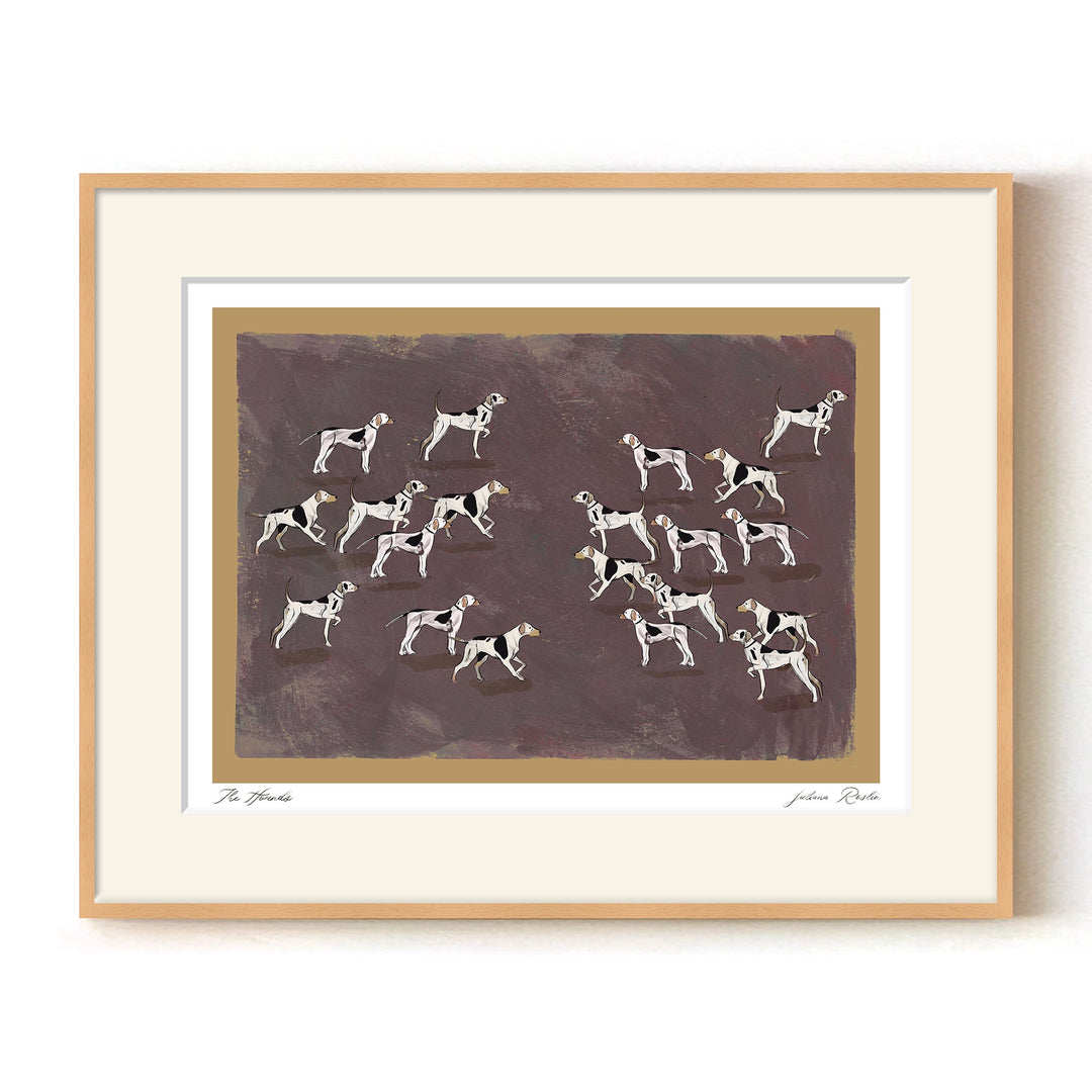 "The Hounds" Framed Matted Print Wall Art by ChiChi Décor