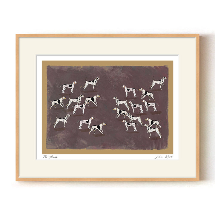 "The Hounds" Framed Matted Print Wall Art by ChiChi Décor