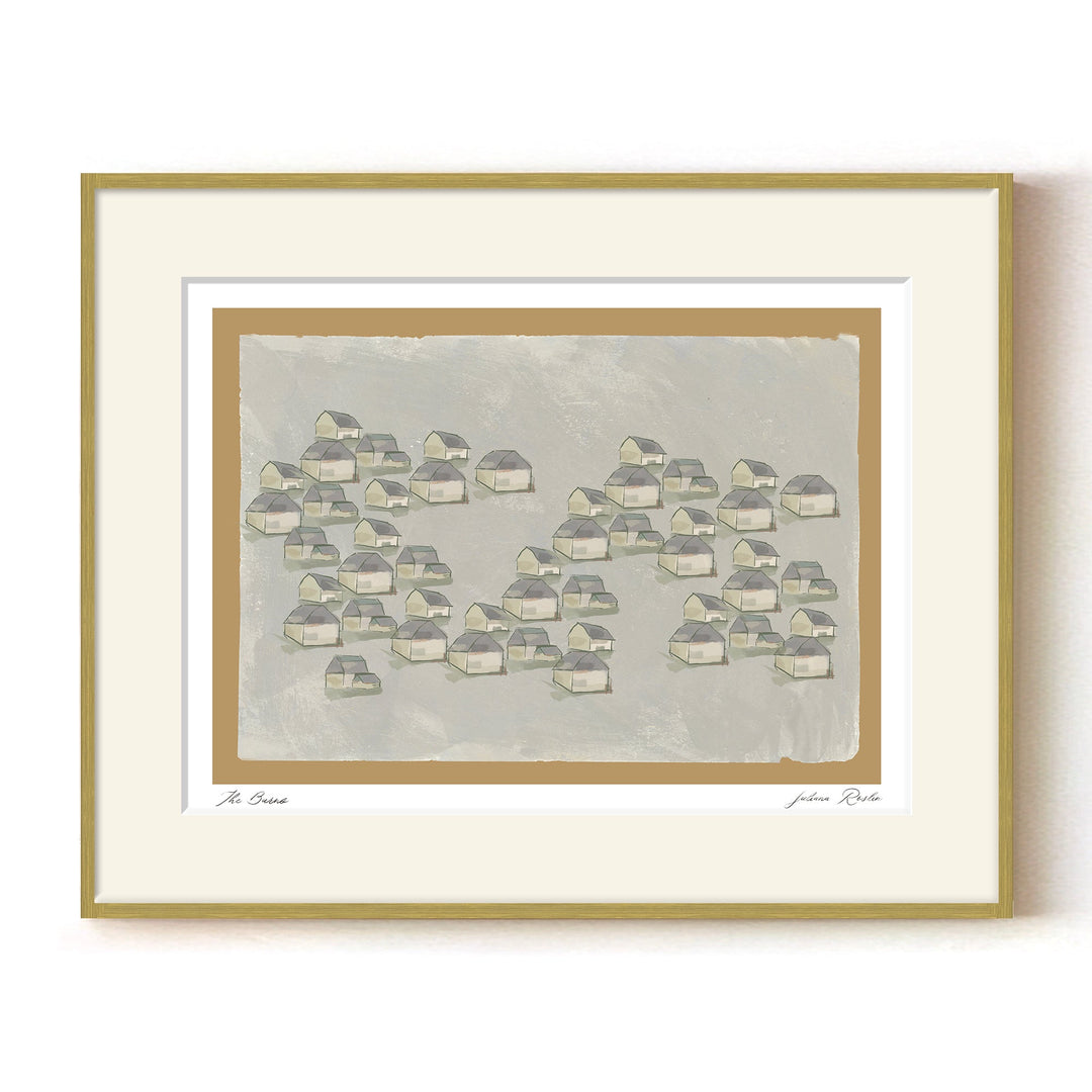 "The Barns" Framed Matted Print Wall Art by ChiChi Décor