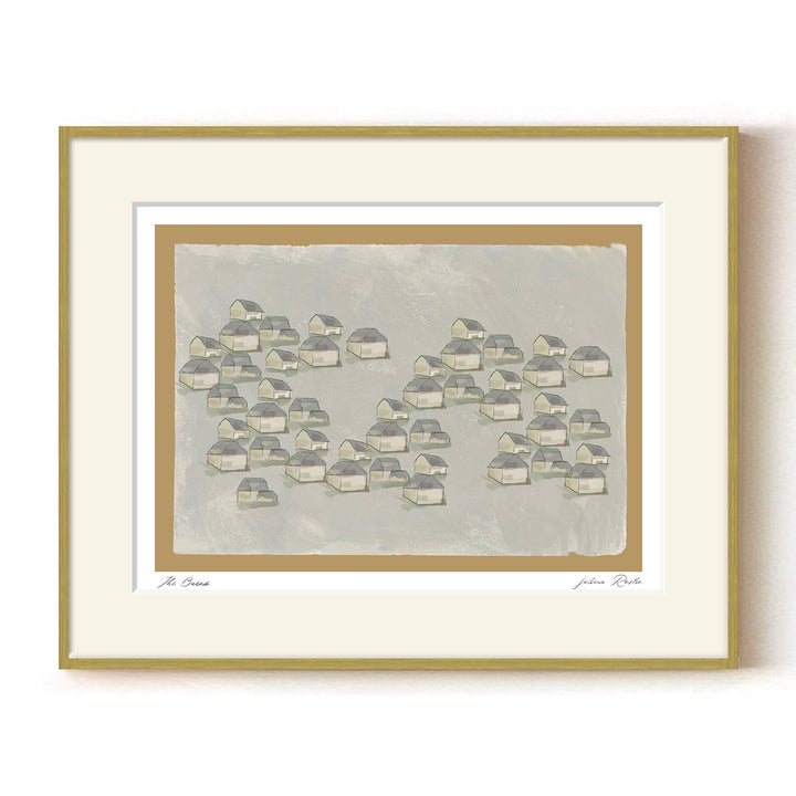 "The Barns" Framed Matted Print Wall Art by ChiChi Décor