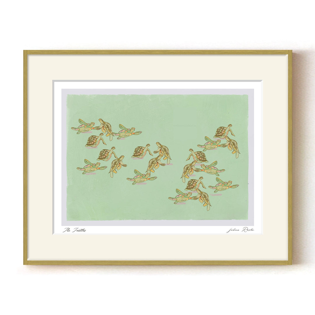 "The Turtles" Framed Matted Print Wall Art by ChiChi Décor