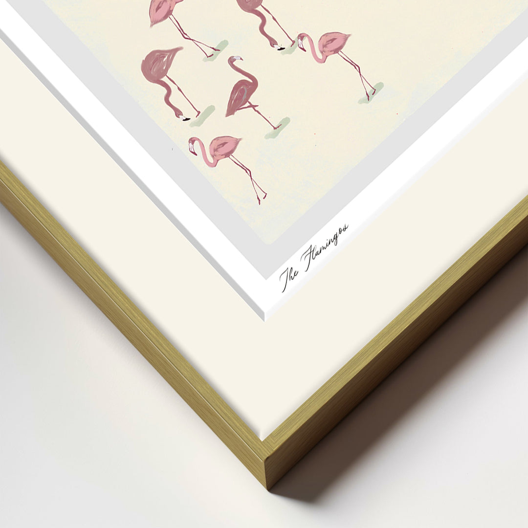 "The Flamingoes" Framed Matted Print Wall Art by ChiChi Décor