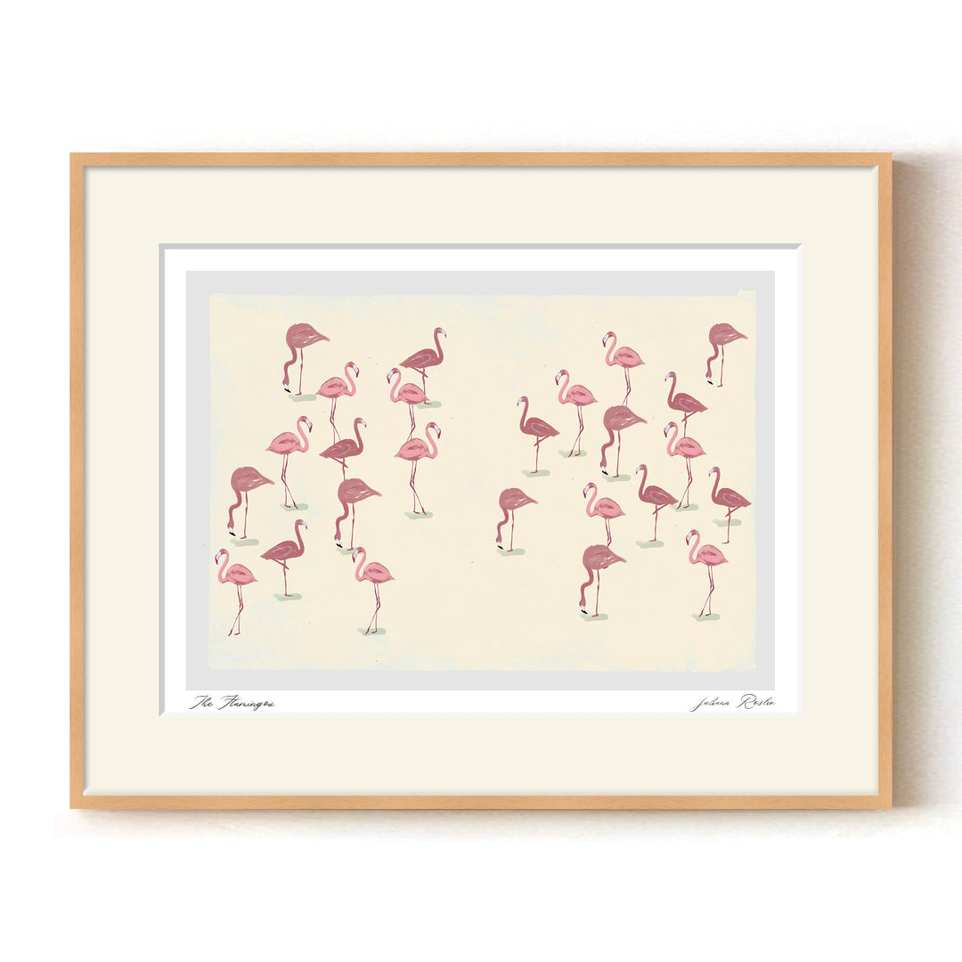 "The Flamingoes" Framed Matted Print Wall Art by ChiChi Décor