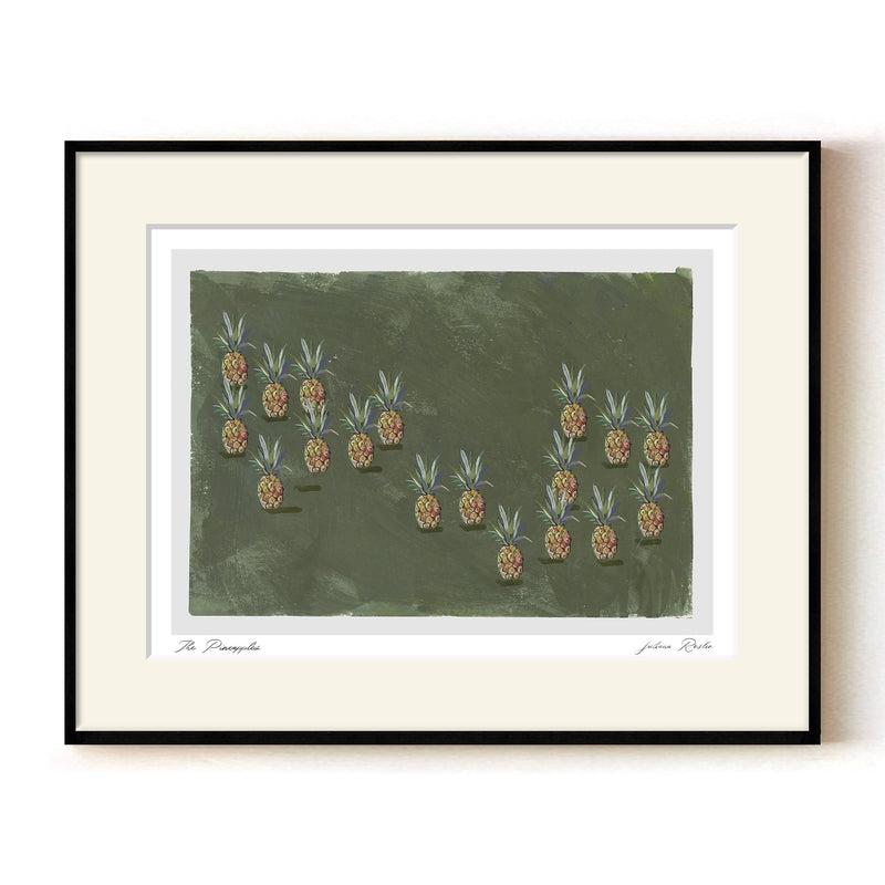 "The Pineapples" Framed Matted Print Wall Art by ChiChi Décor