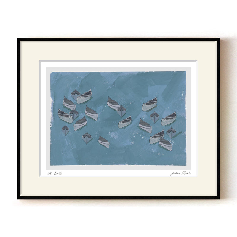 "The Boats " Framed Matted Print Wall Art by ChiChi Décor