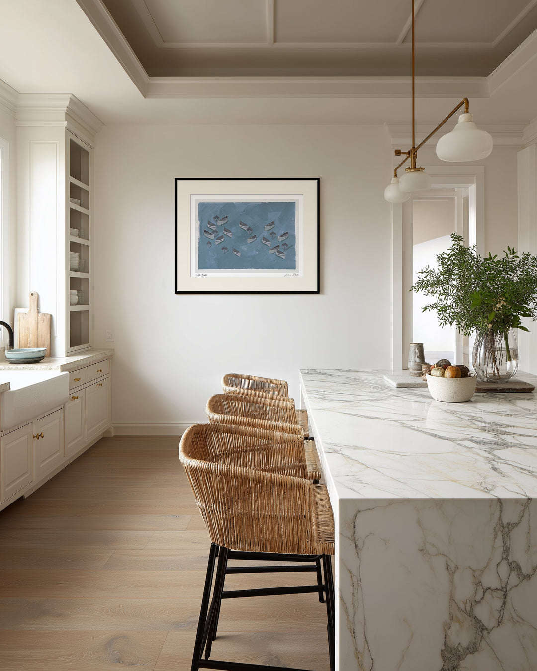 "The Boats " Framed Matted Print Wall Art by ChiChi Décor