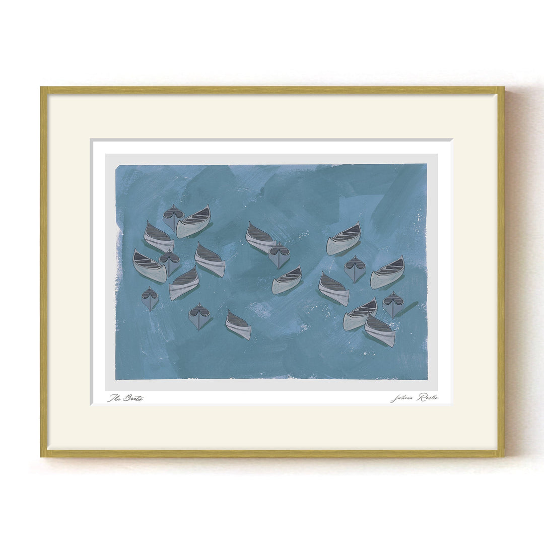 "The Boats " Framed Matted Print Wall Art by ChiChi Décor