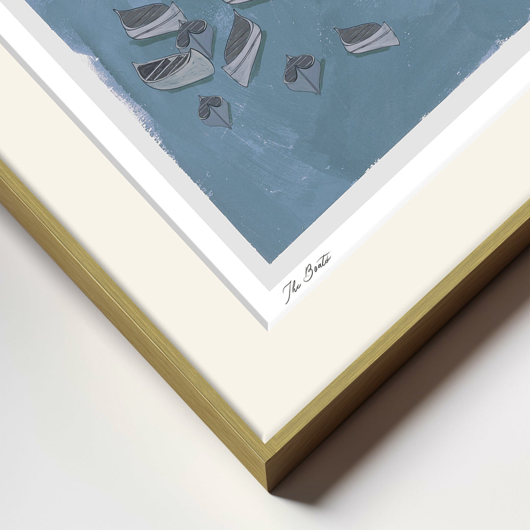 "The Boats " Framed Matted Print Wall Art by ChiChi Décor