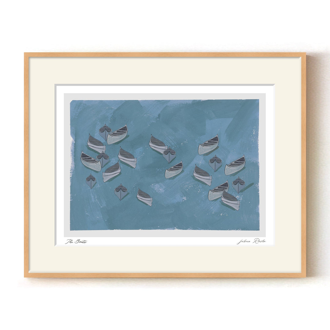 "The Boats " Framed Matted Print Wall Art by ChiChi Décor