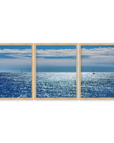 "Oceans"Set of Three Framed Textured Wall Art