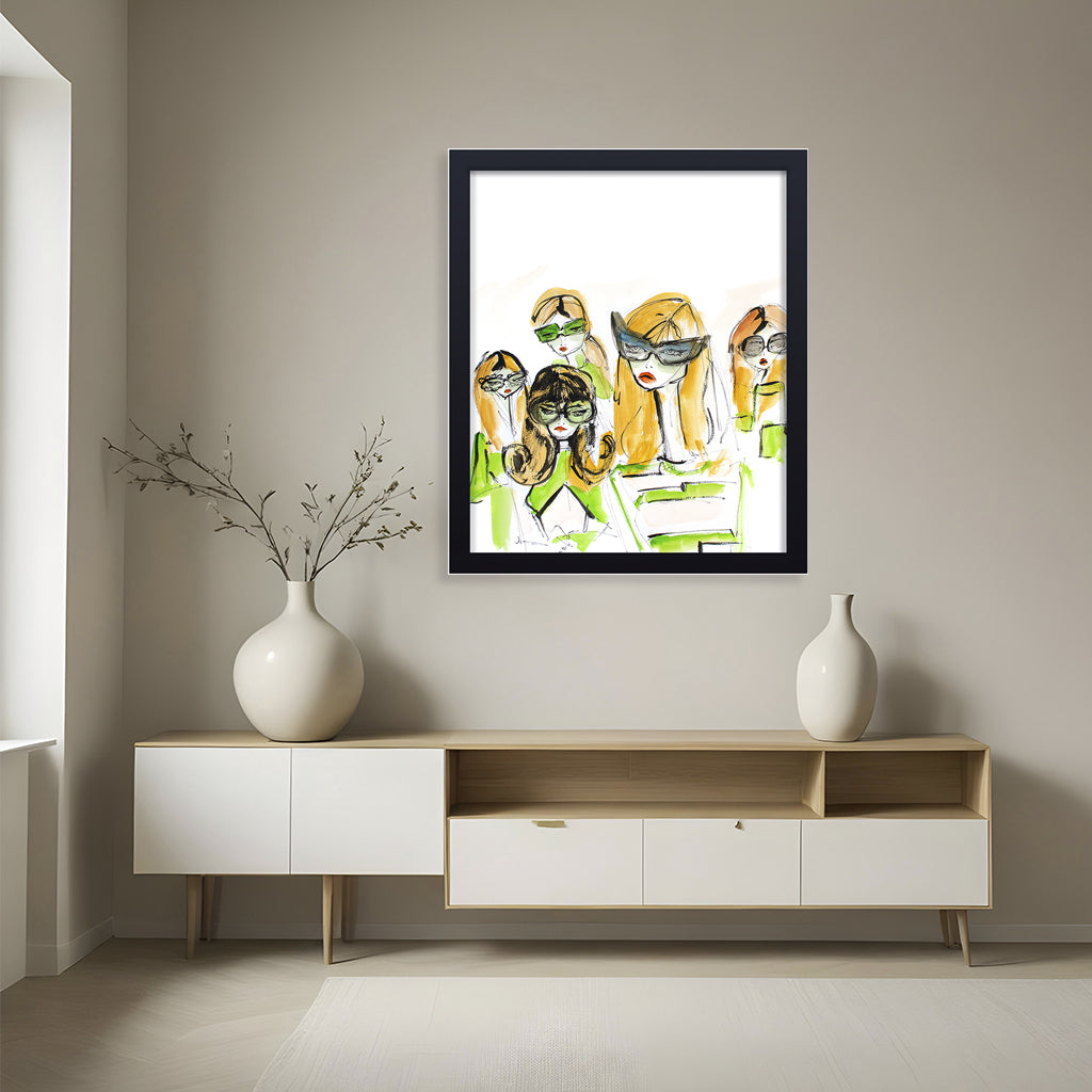 'Blondes In Green' Framed Print Wall Art