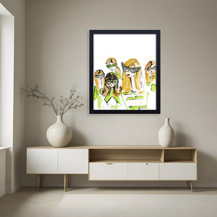 'Blondes In Green' Framed Print Wall Art
