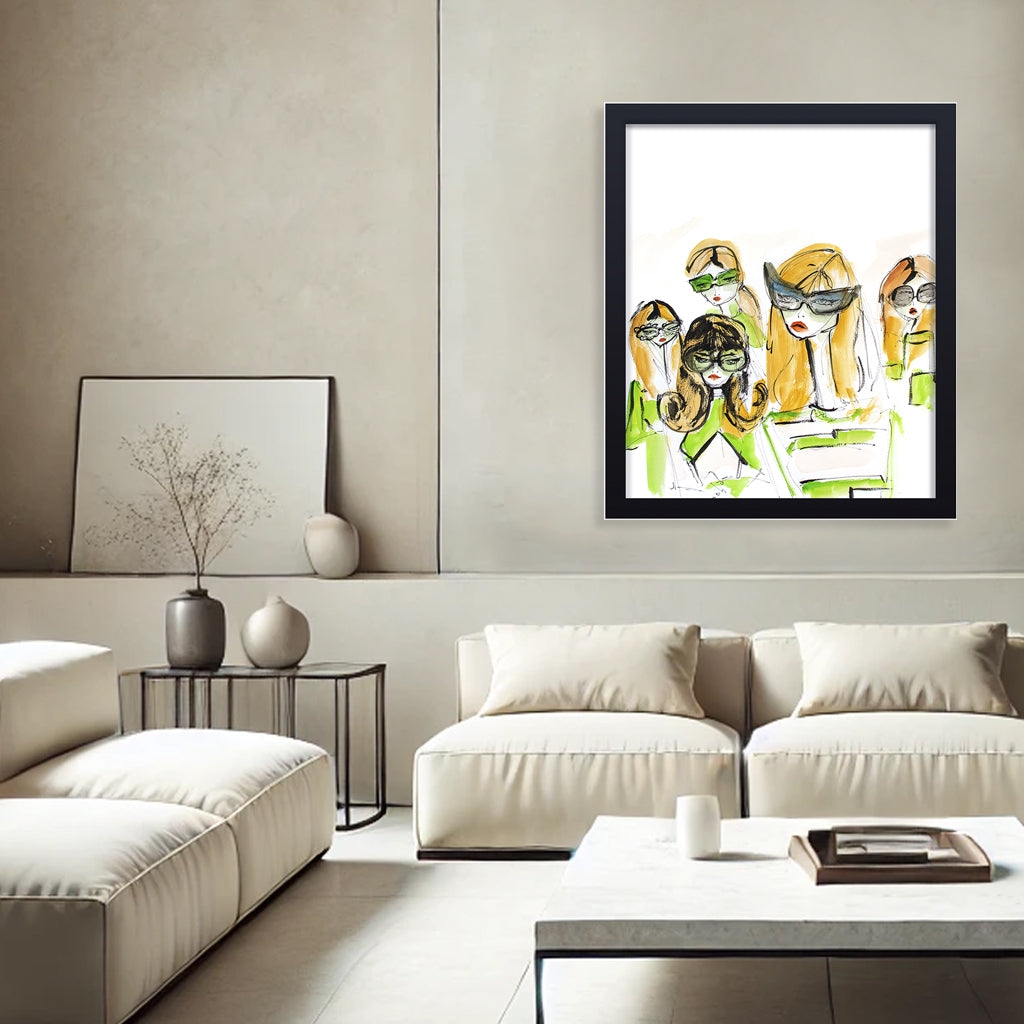 'Blondes In Green' Framed Print Wall Art
