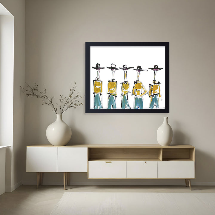 'Hats And Slacks' Framed Print Wall Art