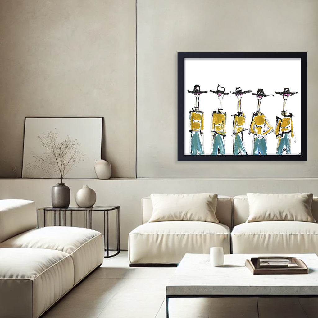 'Hats And Slacks' Framed Print Wall Art