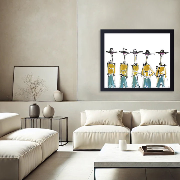 'Hats And Slacks' Framed Print Wall Art