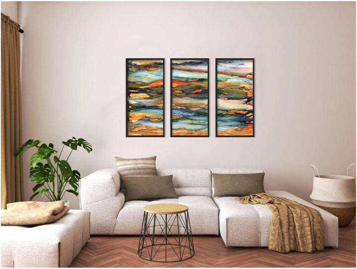 "Methane 
"Set of Three Framed Textured Wall Art