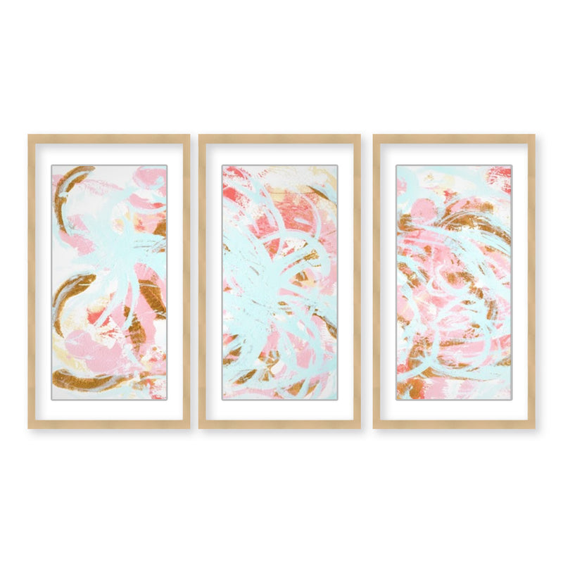 "Grande Jete" Set of Three Framed Matted Print Wall Art