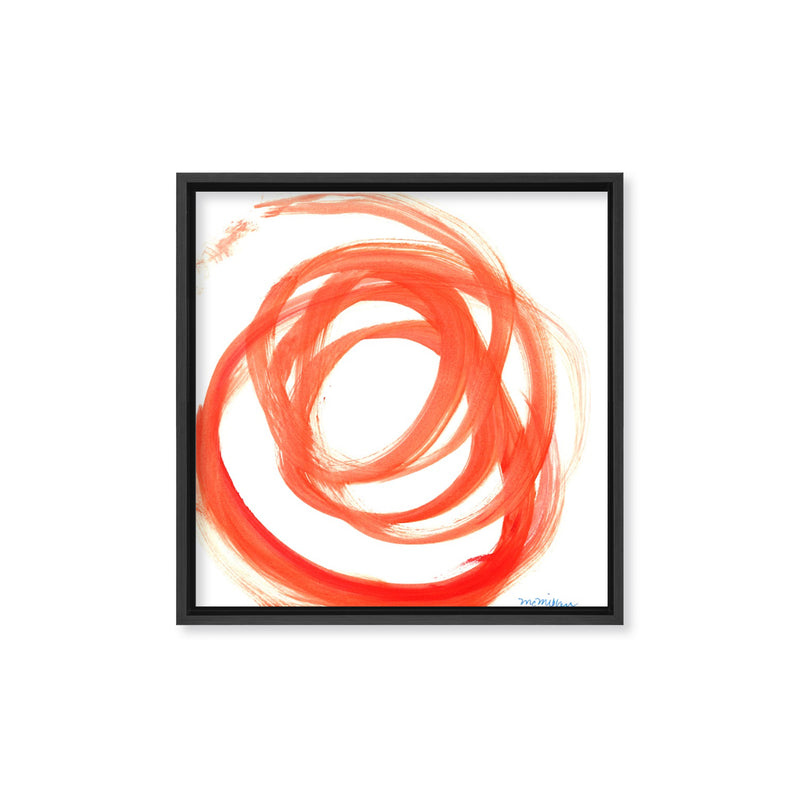 "Orange Swirl II" Framed Canvas Wall Art