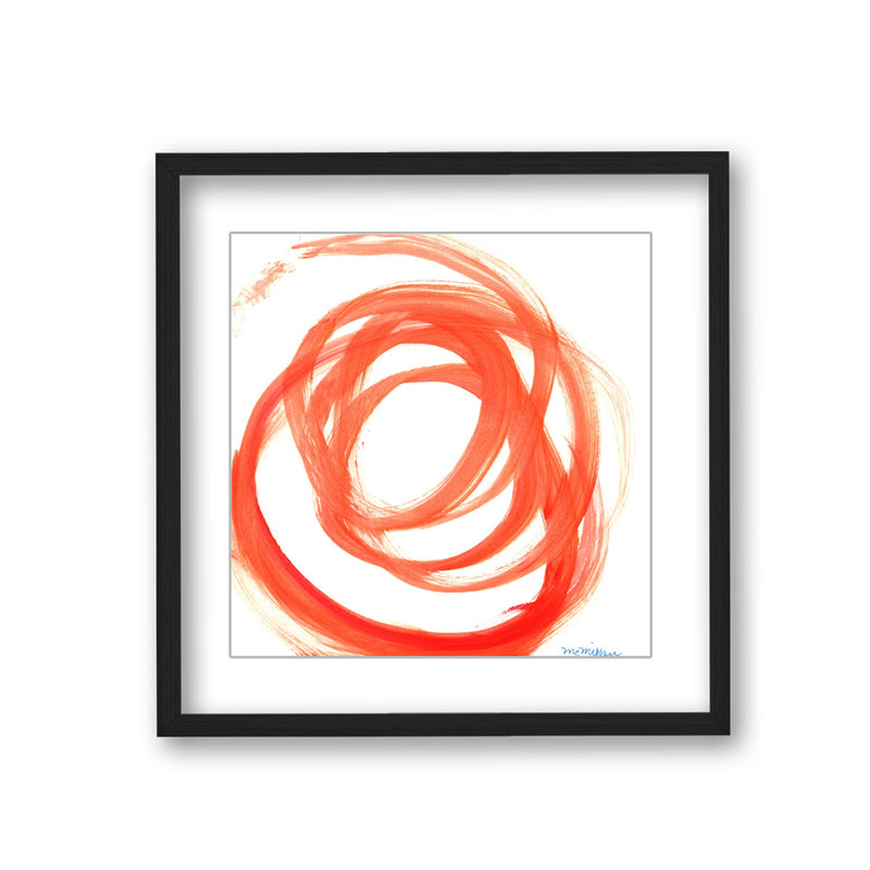 "Orange Swirl II" Framed Matted Print Wall Art