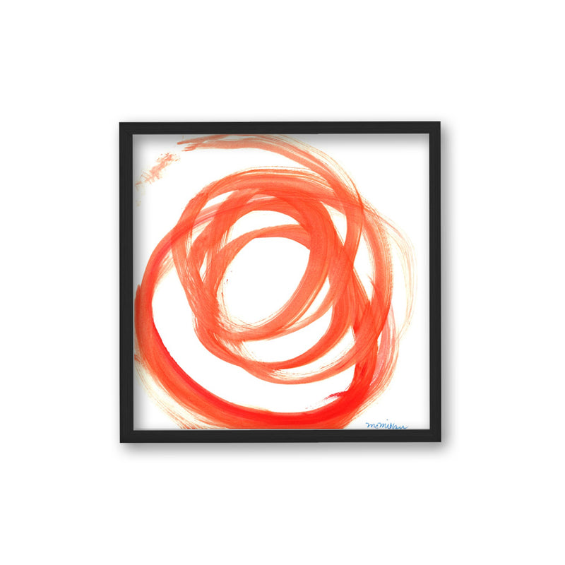 "Orange Swirl II" Framed Textured Wall Art