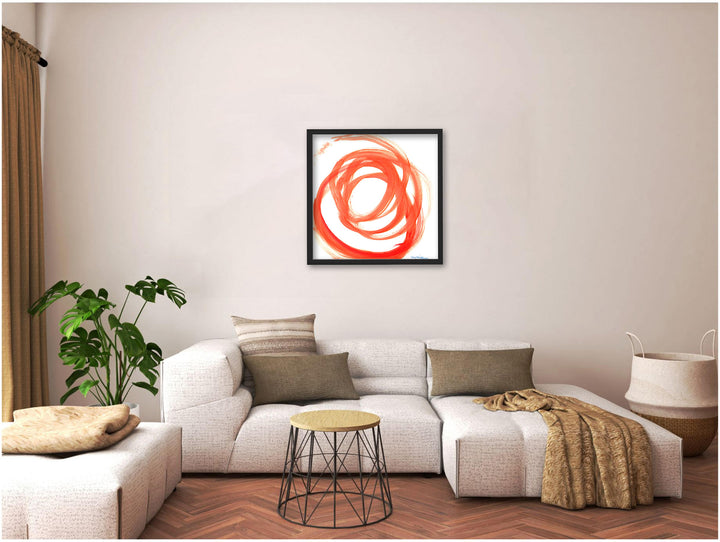 "Orange Swirl II" Framed Textured Wall Art