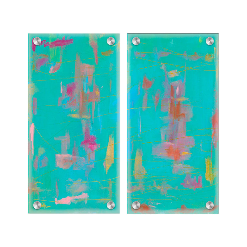 "Compatible Abstract Two Piece Set" Acrylic Wall Art