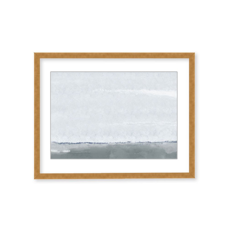 "Silver Seas: Abstract Oceanscape" Framed Matted Print Wall Art