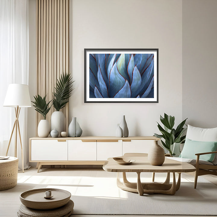 "Blue Agave Abstract" Framed Print Wall Art