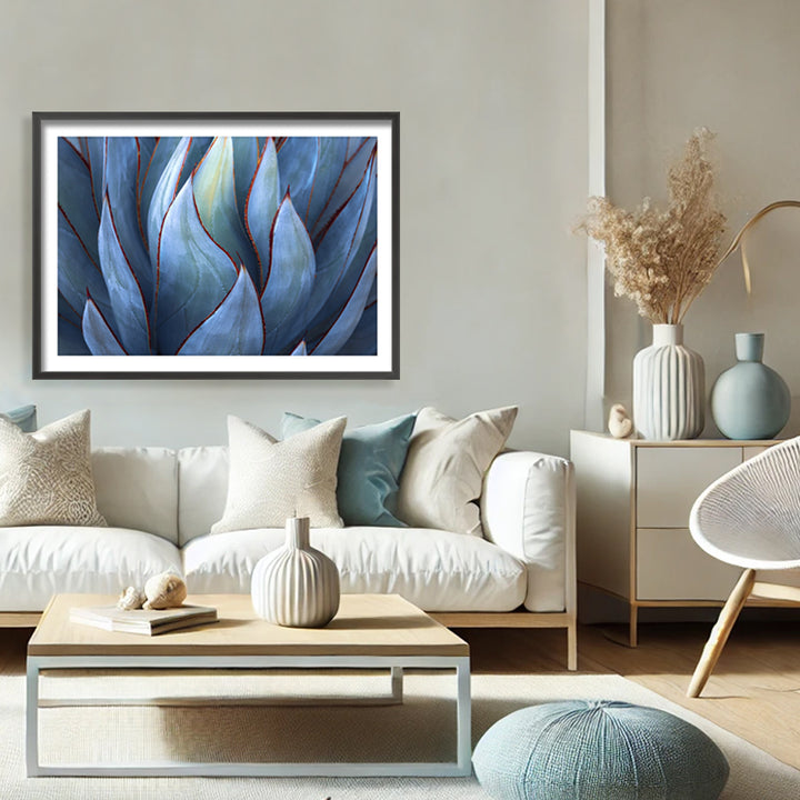 "Blue Agave Abstract" Framed Print Wall Art