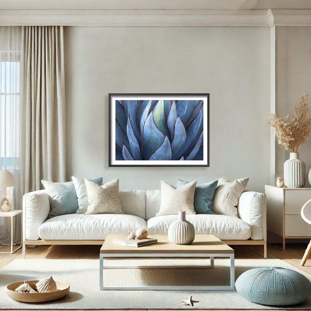 "Blue Agave Abstract" Framed Print Wall Art