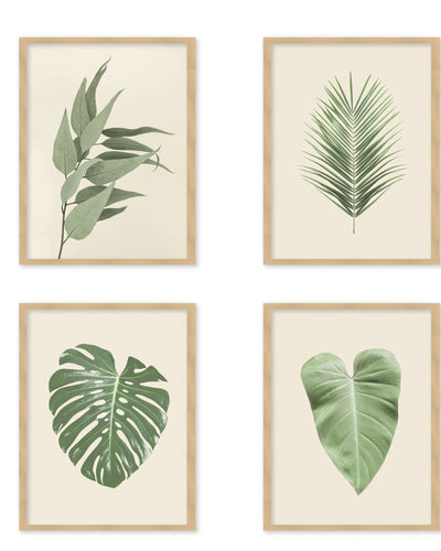 "Lush Paradiso" Set of Four Framed Textured Wall Art