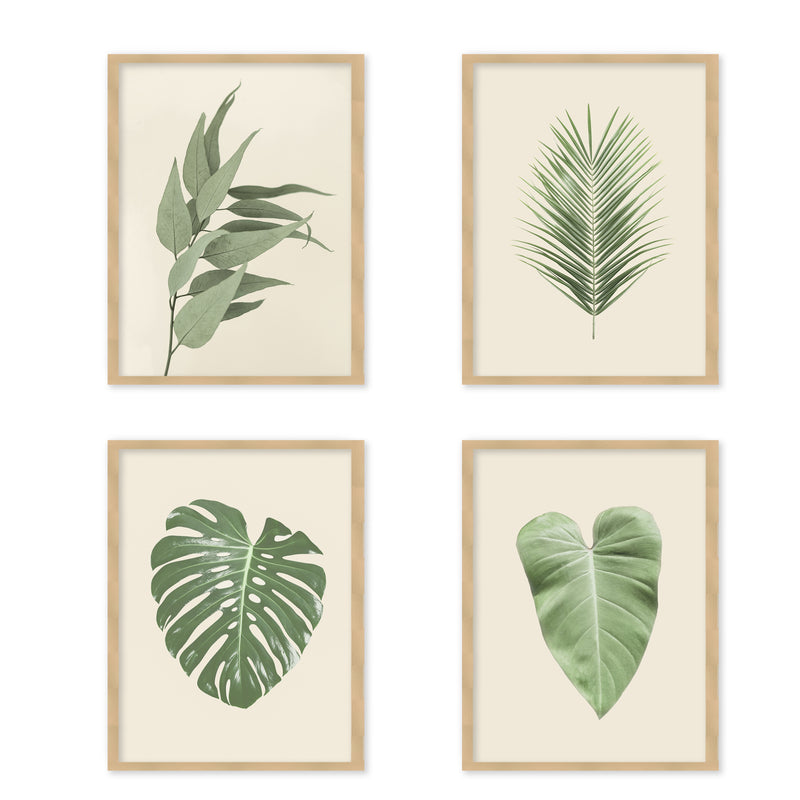 "Lush Paradiso" Set of Four Framed Textured Wall Art