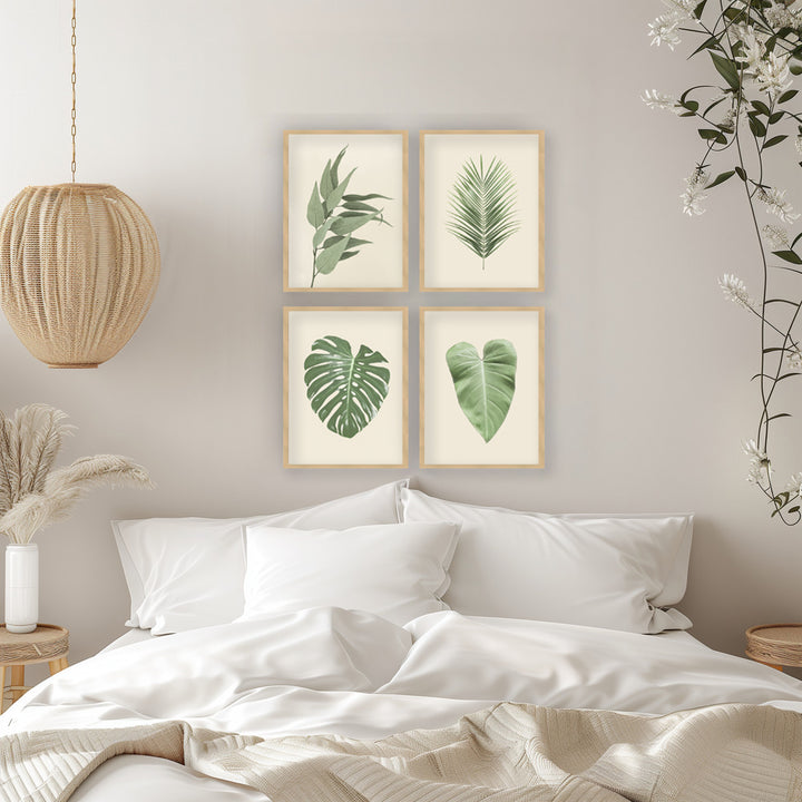 "Lush Paradiso" Set of Four Framed Textured Wall Art