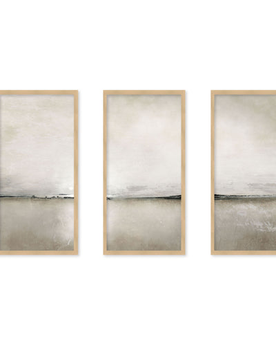 "Sunlight Bay" Set of Three Framed Textured Wall Art