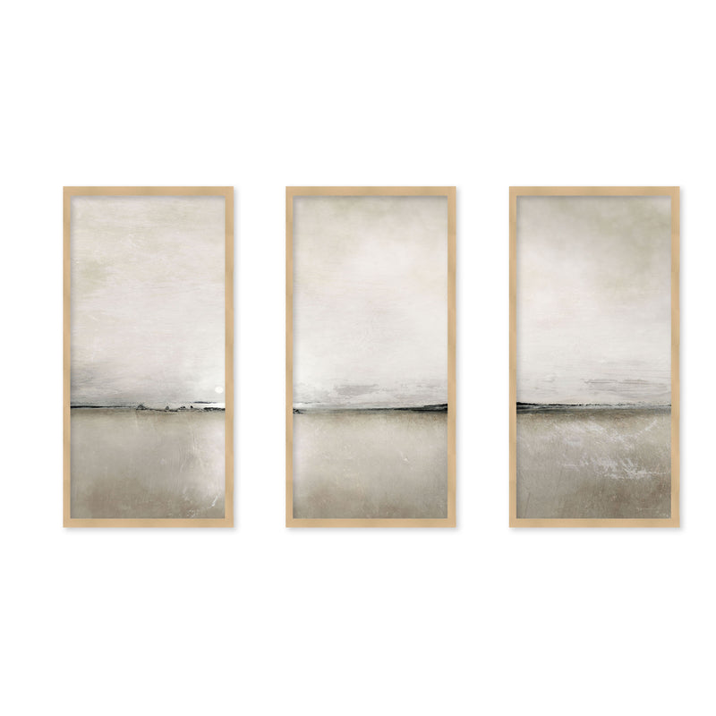 "Sunlight Bay" Set of Three Framed Textured Wall Art