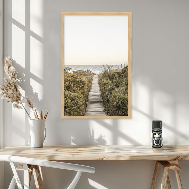 "Boardwalk" Framed Textured Wall Art