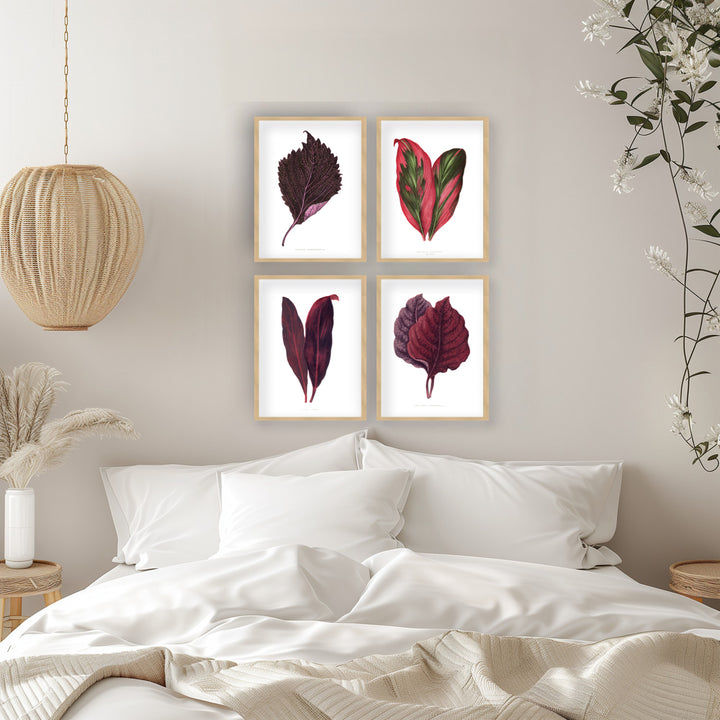 "Blush Botanica" Set of Four Framed Textured Wall Art