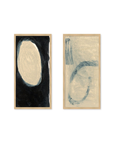 "Circle" Set of Two Framed Textured Wall Art