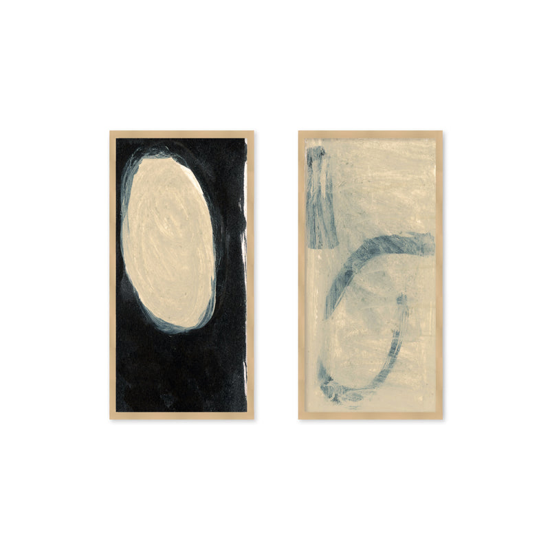 "Circle" Set of Two Framed Textured Wall Art