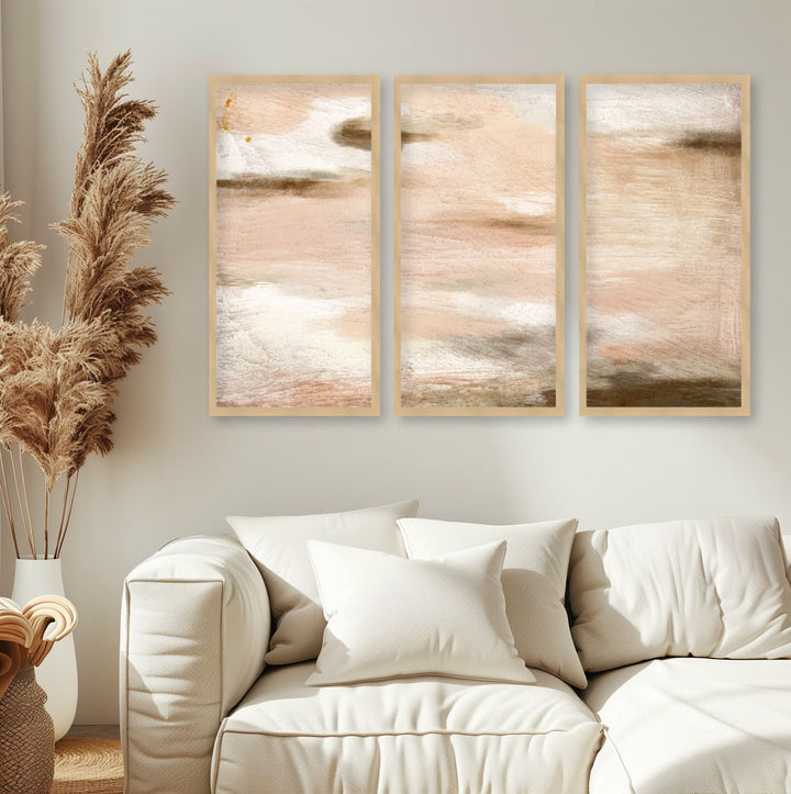 "Sophie" Set of Three Framed Textured Wall Art