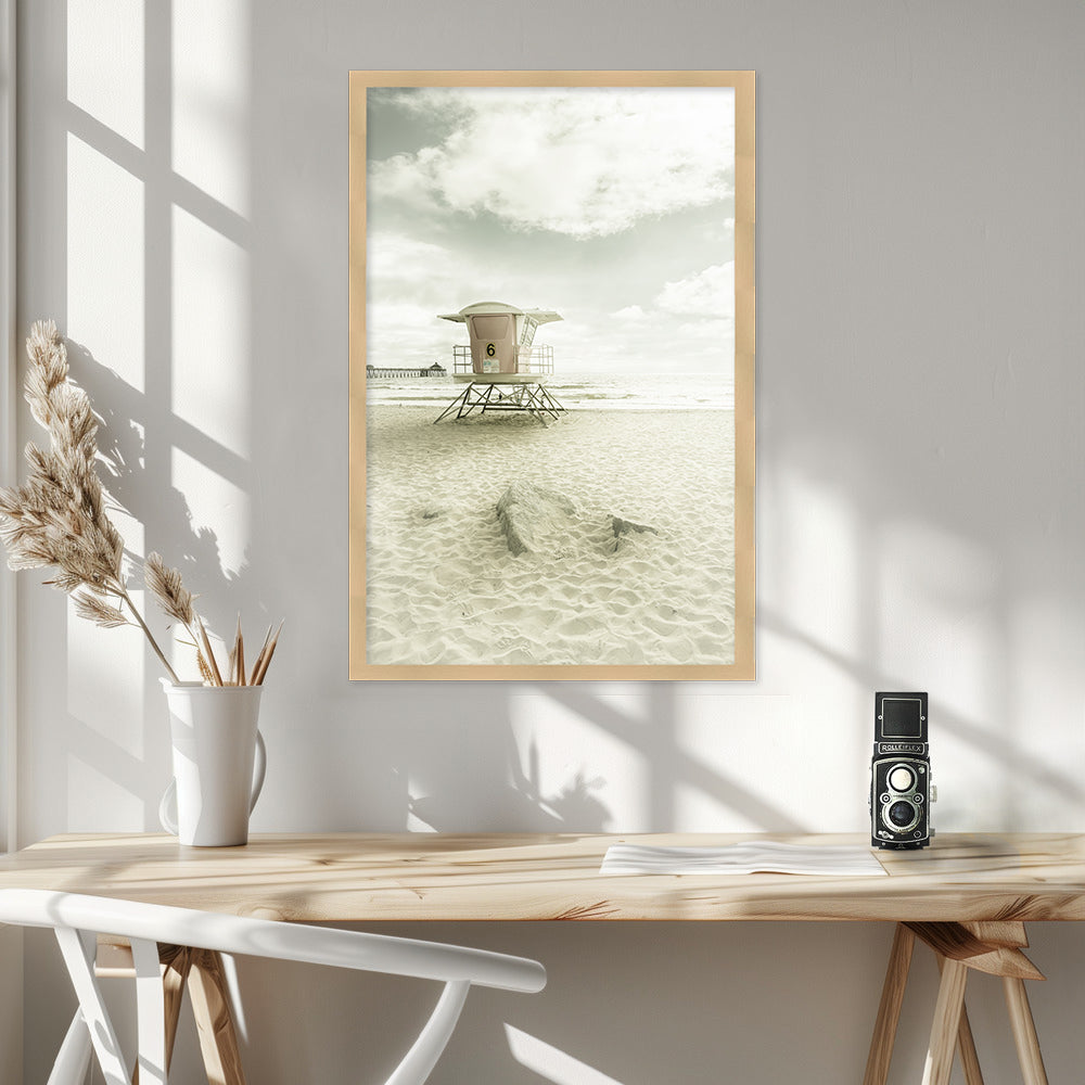 " Vintage Imperial Beach" Framed Textured Wall Art