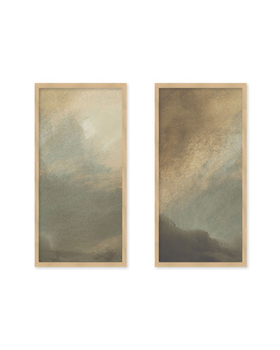 "Mid Summer Storm" Set of Two Framed Textured Wall Art