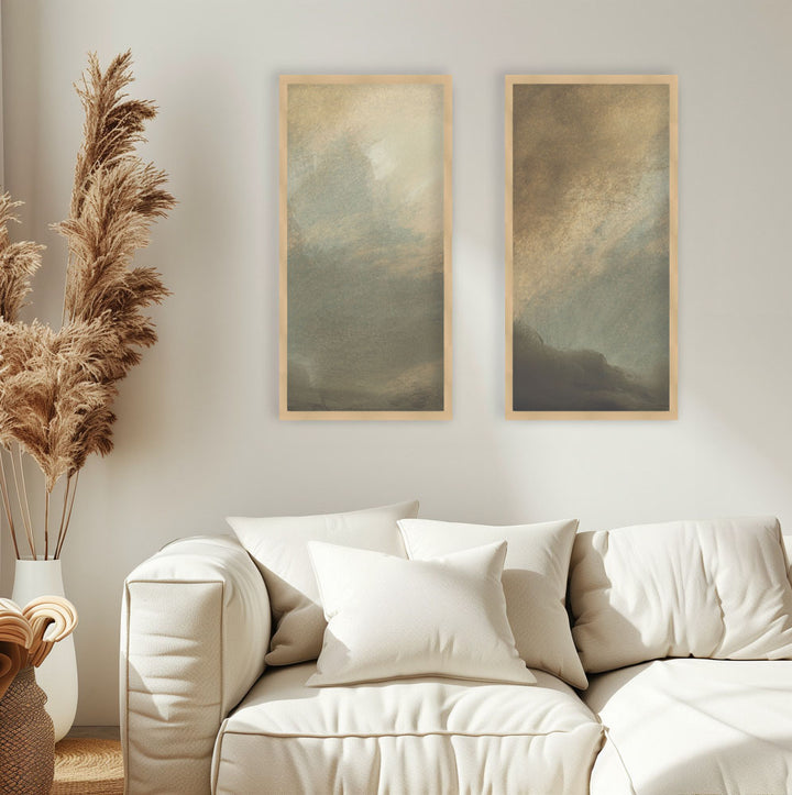 "Mid Summer Storm" Set of Two Framed Textured Wall Art