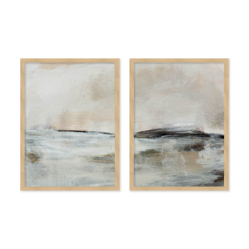 "Lost Time" Set of Two Framed Textured Wall Art