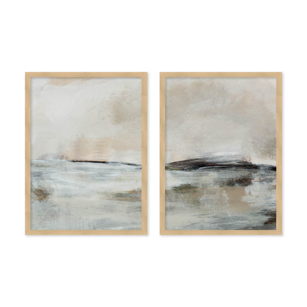 "Lost Time" Set of Two Framed Textured Wall Art ready to hang wall art