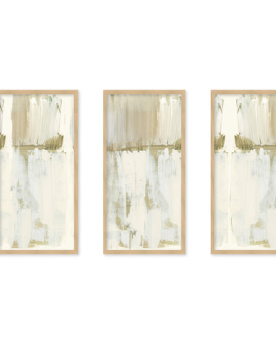 "Ivory Drift" Set of Three Framed Textured Wall Art