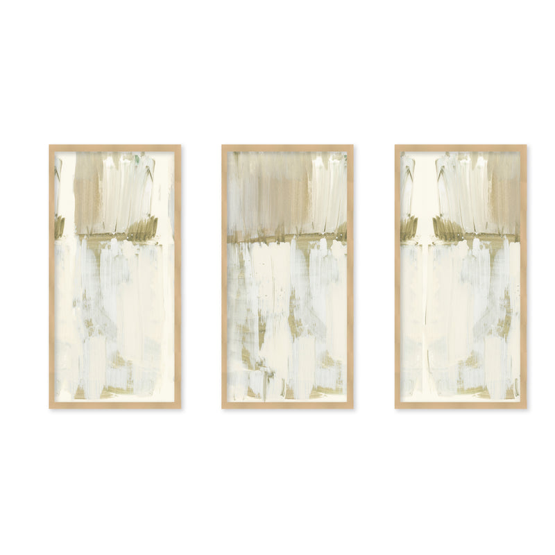 "Ivory Drift" Set of Three Framed Textured Wall Art