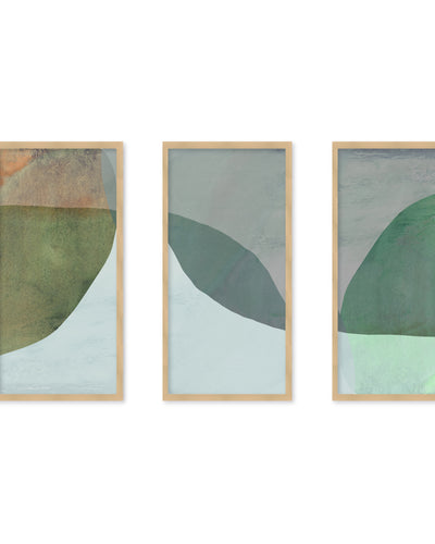 "Opal Canopy" Set of Three Framed Textured Wall Art