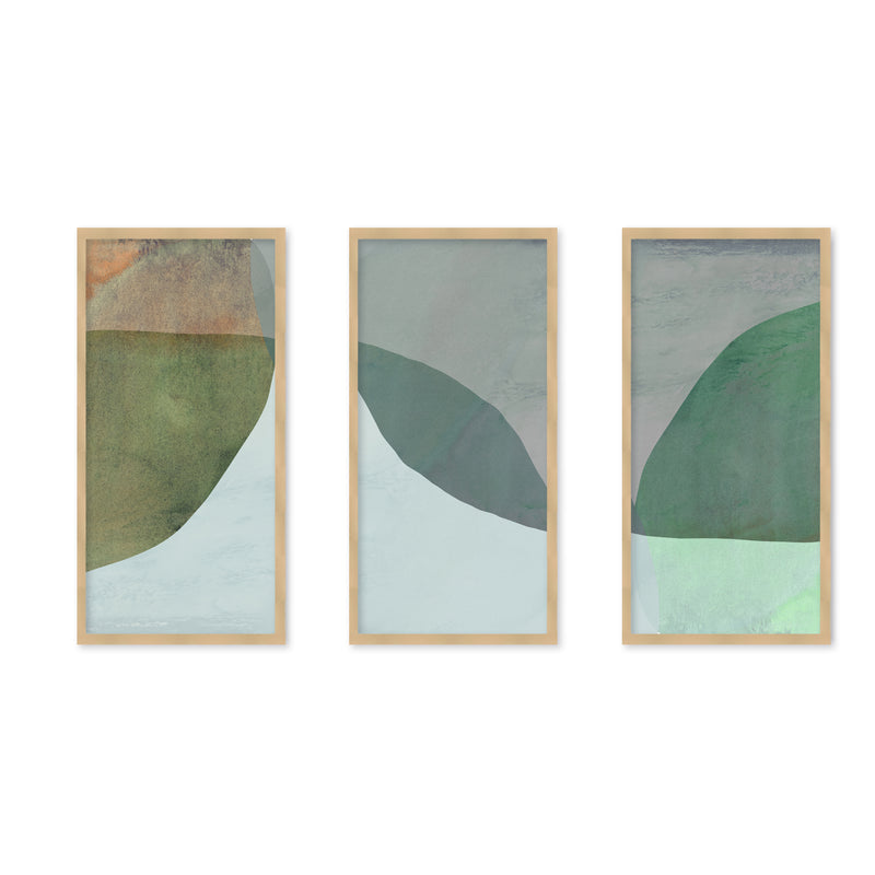 "Opal Canopy" Set of Three Framed Textured Wall Art